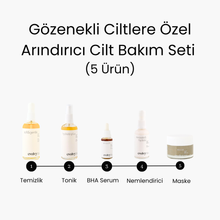 Görseli Galeri görüntüleyiciye yükleyin, Gözenek Arındırıcı Set – 5 Ürün, Siyah Nokta, Beyaz Buton ve Pürüzlü Doku Karşıtı Cilt Bakım Seti- 5 Ürün, Roza Dostu, Doğal, Vegan