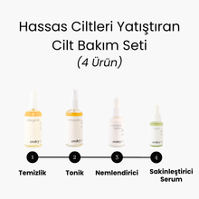 Görseli Galeri görüntüleyiciye yükleyin, Hassas Ciltleri Yatıştıran Onarıcı Cilt Bakım Seti, 4 Ürün, Doğal, Vegan