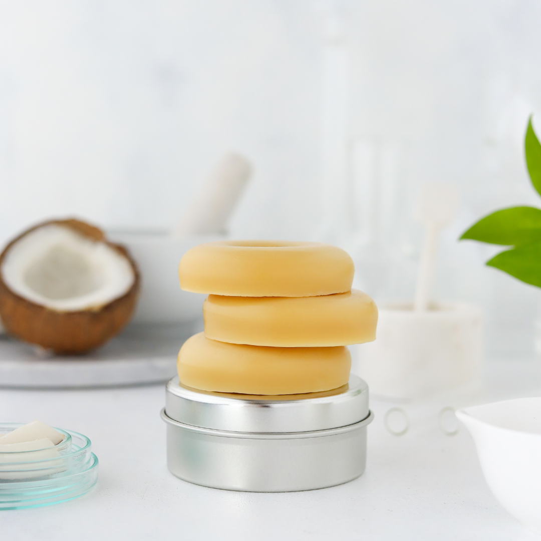 HEDİYELİ Saç Bakım Seti: Katı Şampuan, Katı Saç Kremi ve Metal Saklama Kutusu, Doğal, Sürdürülebilir, Vegan, Ekolojik, Atıksız