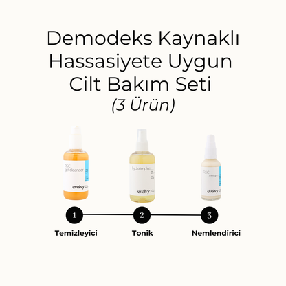 Demodeks Eğilimli Ciltler İçin Su Bazlı Günlük Bakım Protokolü, Roza Dostu, %100 Doğal & Temiz İçerik