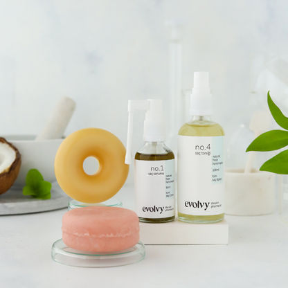 Komple Saç Bakım Seti, Dört Ürün, Serum, Şampuan, Krem, Tonik, Doğal, Sürdürülebilir, Vegan