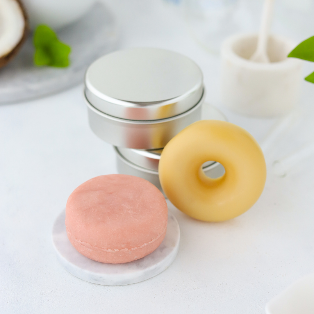 HEDİYELİ Saç Bakım Seti: Katı Şampuan, Katı Saç Kremi ve Metal Saklama Kutusu, Doğal, Sürdürülebilir, Vegan, Ekolojik, Atıksız