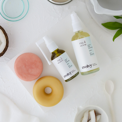 Komple Saç Bakım Seti, Dört Ürün, Serum, Şampuan, Krem, Tonik, Doğal, Sürdürülebilir, Vegan