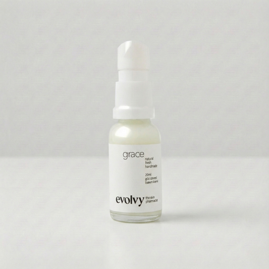 Grace: Aydınlatıcı ve Kırışıklık Karşıtı Göz Çevresi Bakım Kremi, %100Doğal & Temiz İçerik, Roza Dostu