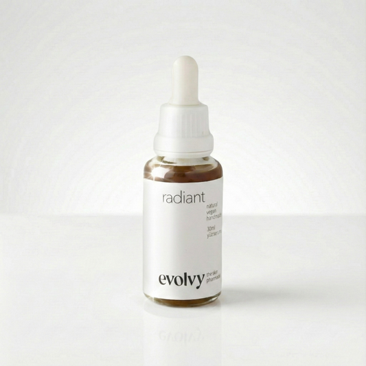 Radiant: Leke Karşıtı ve Pürüzsüzleştirici Nazik AHA Peeling Serumu, Roza Dostu, %100 Doğal & Temiz İçerik