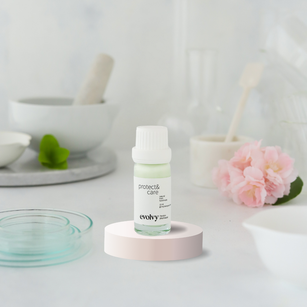 Protect & Care SPF 50+ – DENEME BOYU- Hassas ve Rozalı Ciltler İçin Nemlendirici Etkili Güneş Koruyucu, Doğal ve Vegan