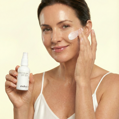 Protect & Care SPF 50+: Leke Karşıtı & Nemlendirici Güneş Koruyucu, Roza Dostu, Doğal & Temiz İçerik