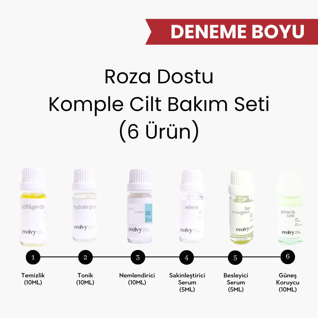Kızarıklık ve Hassasiyete Karşı Destek, DENEME BOYU 6’lı Cilt Bakım Seti – Hassas ve Kızaran Ciltler İçin Özel Rutin, Eczacı Formülasyonu, Doğal ve Vegan