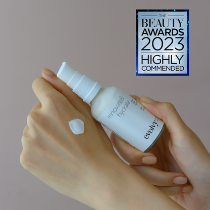 Renovate & Hydrate: Ödüllü Bariyer Güçlendirici Su Bazlı Nemlendirici Krem, Roza Dostu, %100Doğal& Temiz İçerik