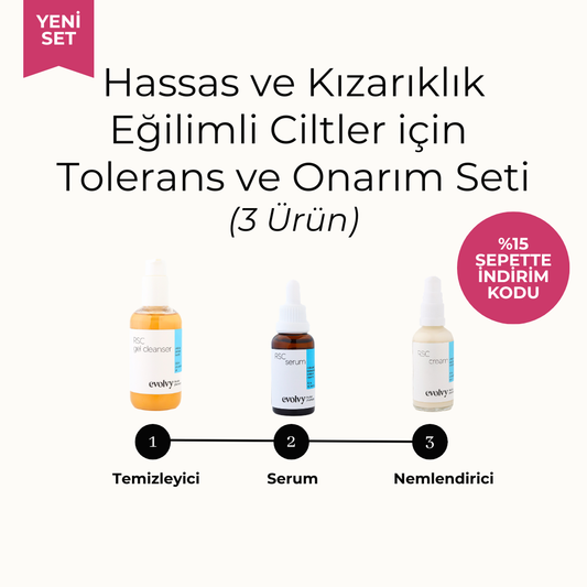 RSC Tolerans ve Onarım Rutini, Hassasiyet ve Kızarıklık Eğilimli Ciltler İçin Günlük 3'lü Bakım Seti