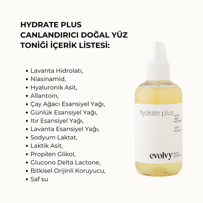 Hydrate Plus: pH Dengeleyici ve Yatıştırıcı Nem Toniği, Roza Dostu, %100 Doğal & Temiz İçerik