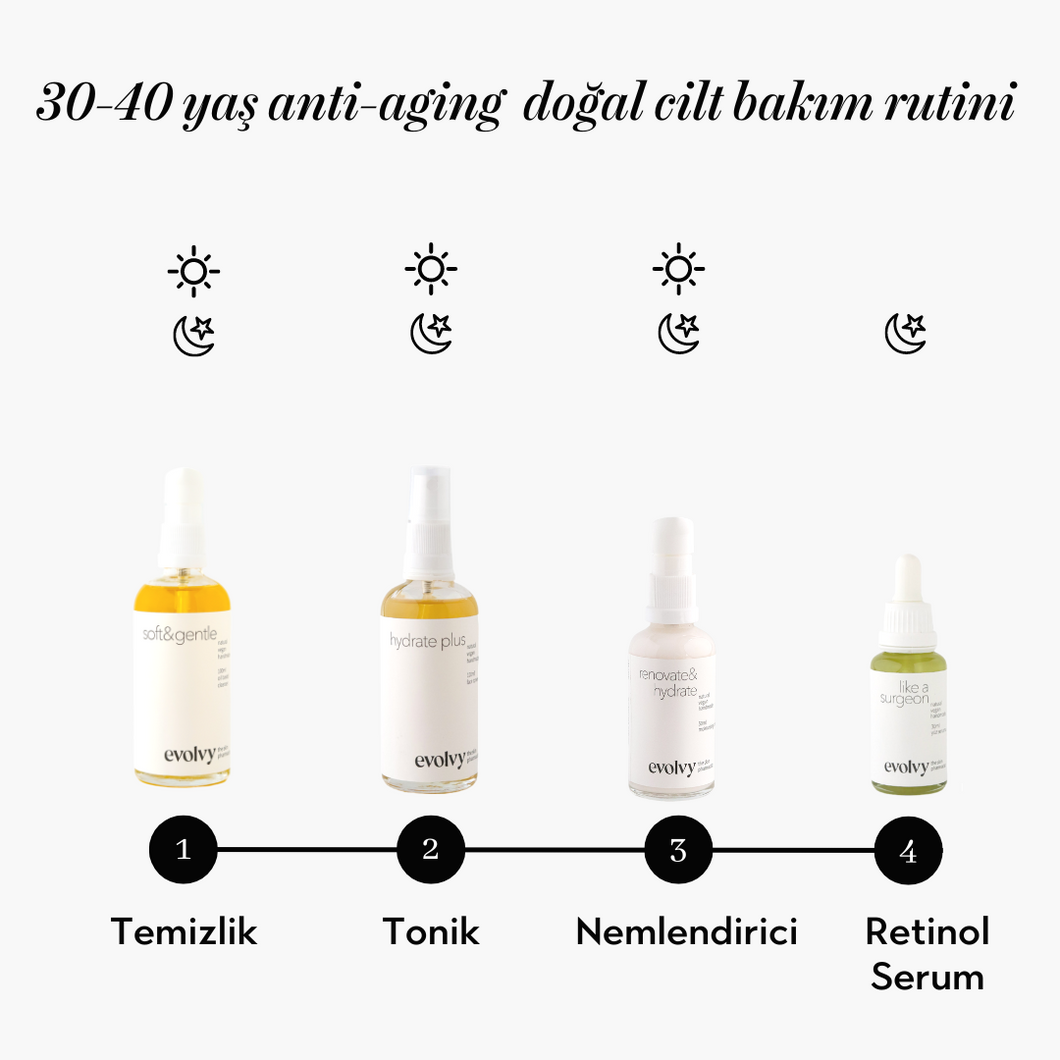 Anti-Aging Etkili Doğal Cilt Bakım Seti (30-40 Yaş)